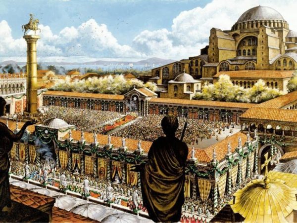 Ὁ Ἰουστινιανὸς ὁ Α' ἀνοικοδόμησε τὸν Ναὸ τῆς Ἁγίας Σοφίας.